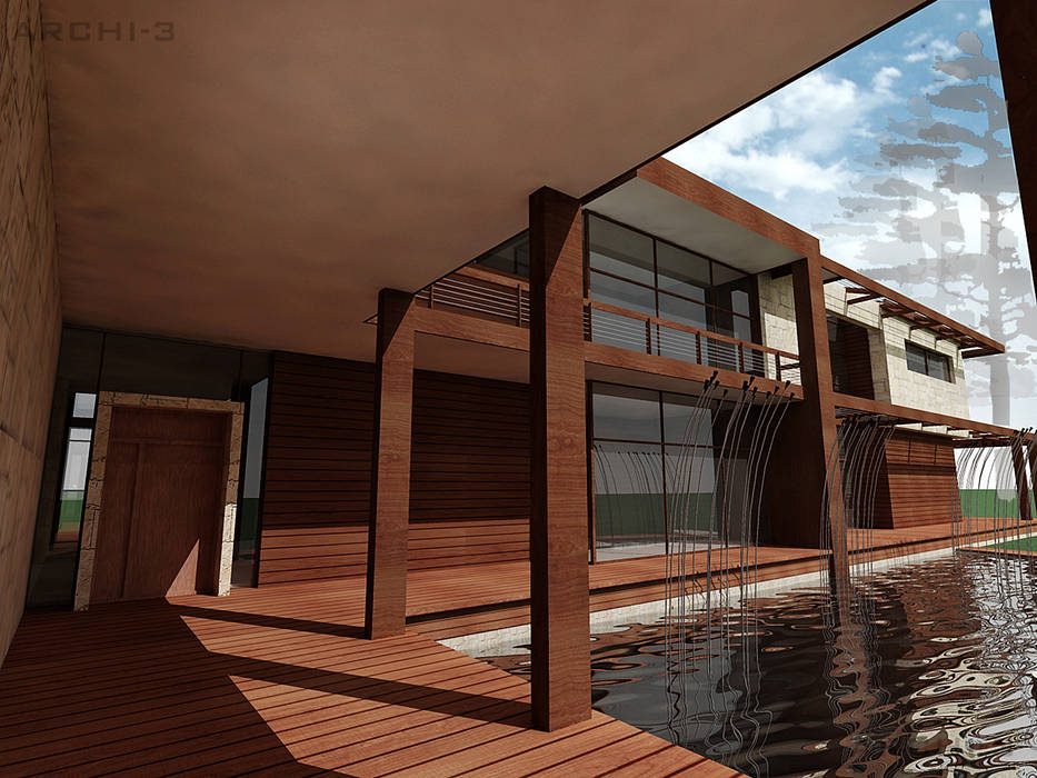 Дом на обрыве. , ARCHI-3 ARCHI-3 Industrial style houses Wood Wood effect