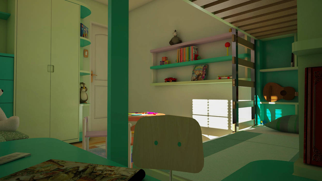 La casita encantada de la isla (Diseño de una habitación infantil), Interiorismo con Propósito Interiorismo con Propósito Cuartos infantiles de estilo tropical