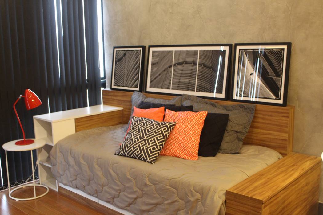 Apartamento Copan, Concept Engenharia + Design Concept Engenharia + Design モダンスタイルの寝室 コンクリート