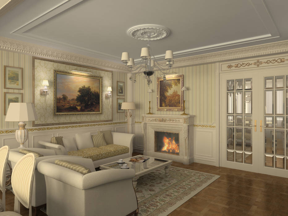 Luksuzna i elegantna dnevna soba u klasičnom stilu