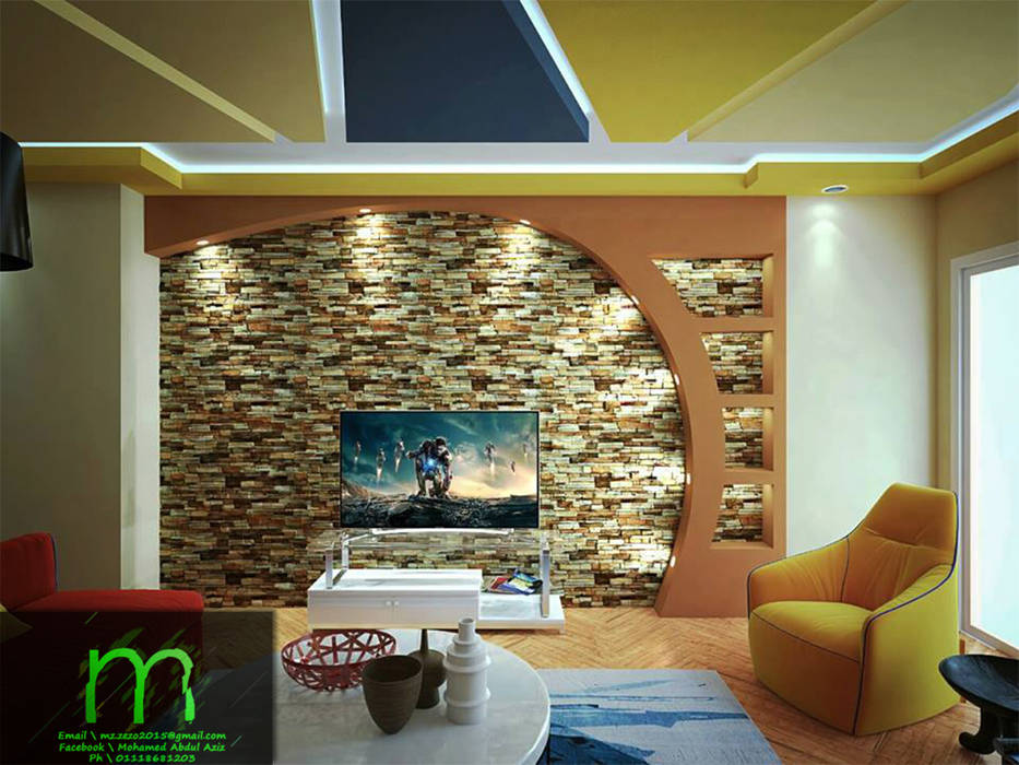 living room EL Mazen For Finishes and Trims غرفة المعيشة حجر ديكورات واكسسوارات