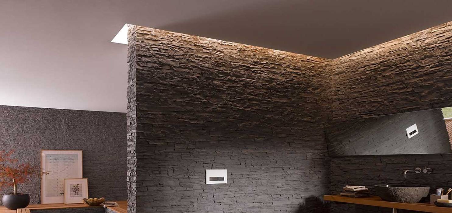 TotalStone, panel texturizado similar a la piedra, FORMICA Venezuela FORMICA Venezuela Rustic style bathroom