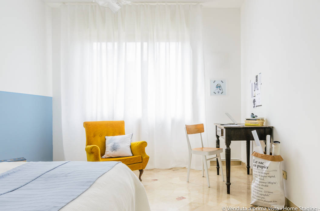 Home Staging Nordic-Retrò, Venduta a Prima Vista Venduta a Prima Vista ห้องนอน