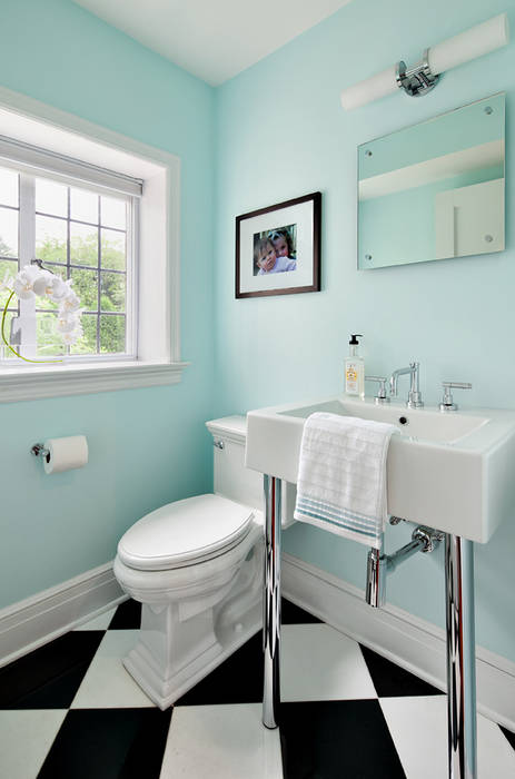 Powder Room Clean Design 現代浴室設計點子、靈感&圖片