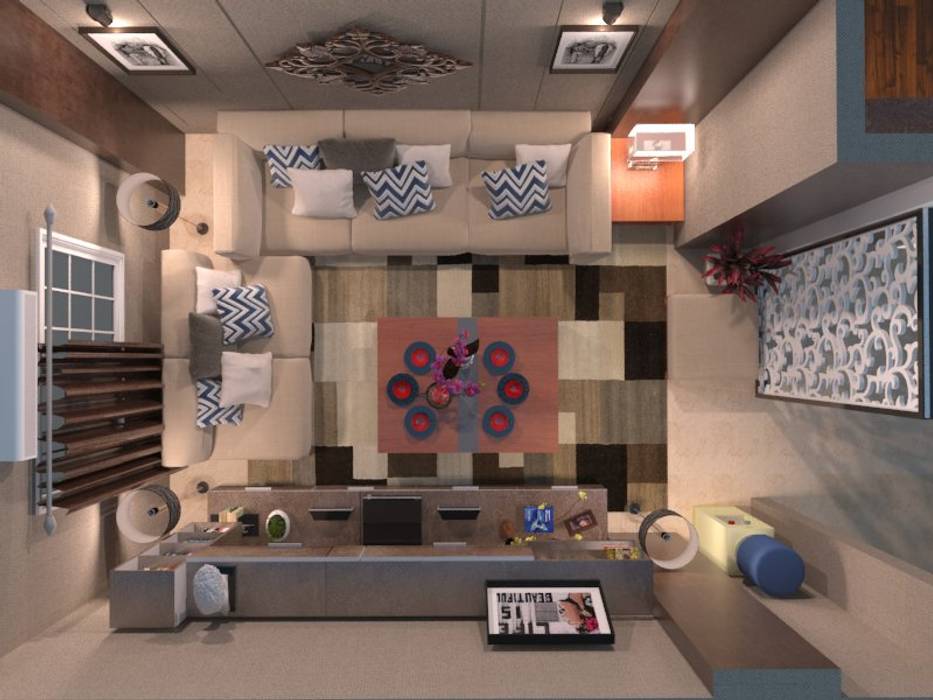 Apartment , Taghred Elmasry Taghred Elmasry غرفة المعيشة