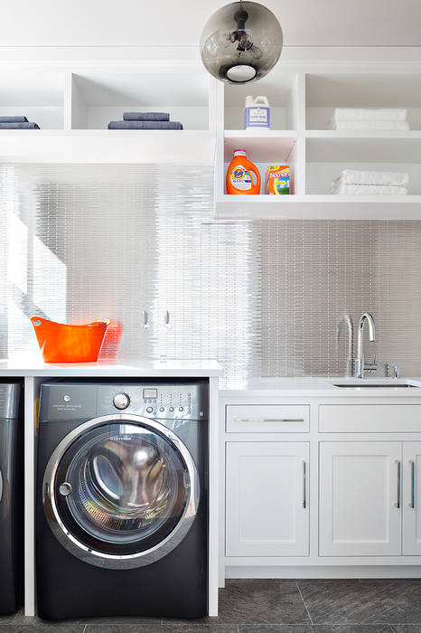 Laundry Room Clean Design Modern Corridor, Hallway and Staircase