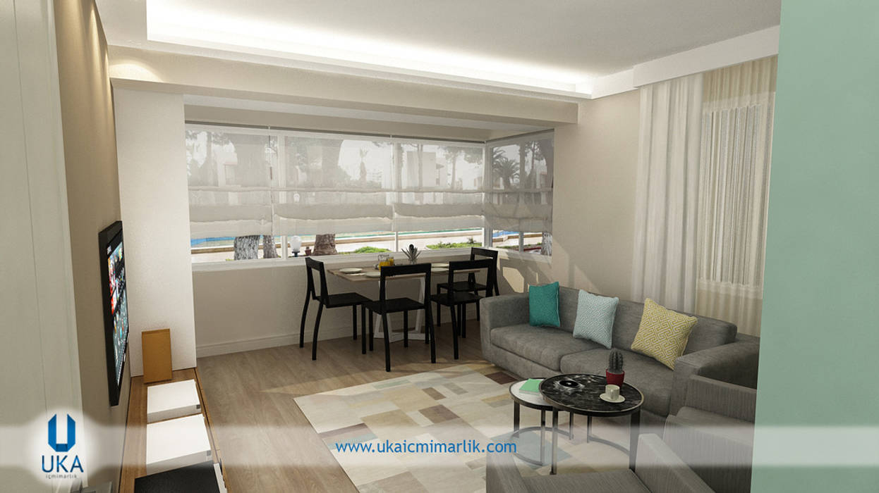 Yazlık ev izmir çeşme boyalık, Uka İçmimarlık Uka İçmimarlık Living room MDF