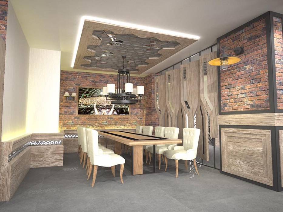 Sivas / amade restaurant cafe, Murat Aksel Architecture Murat Aksel Architecture Ruang Makan Gaya Country Kayu Wood effect