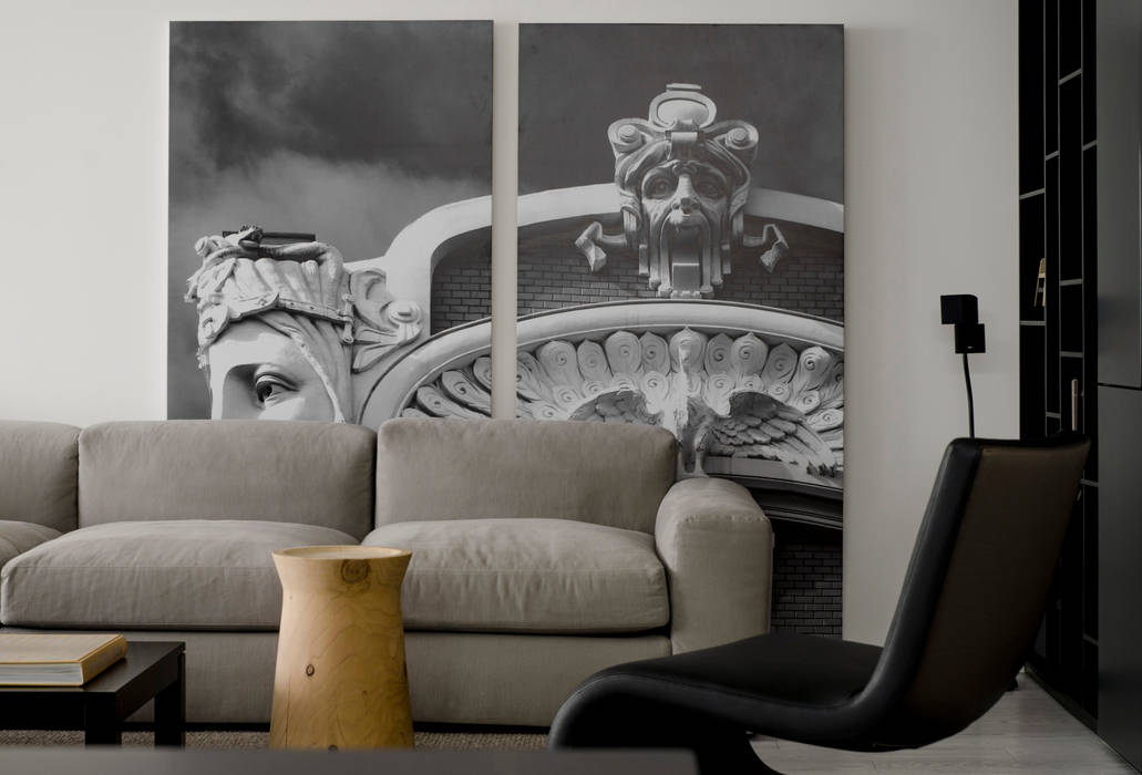 MONOCHROME, l i n e a r c h i t e c t s l i n e a r c h i t e c t s Living room