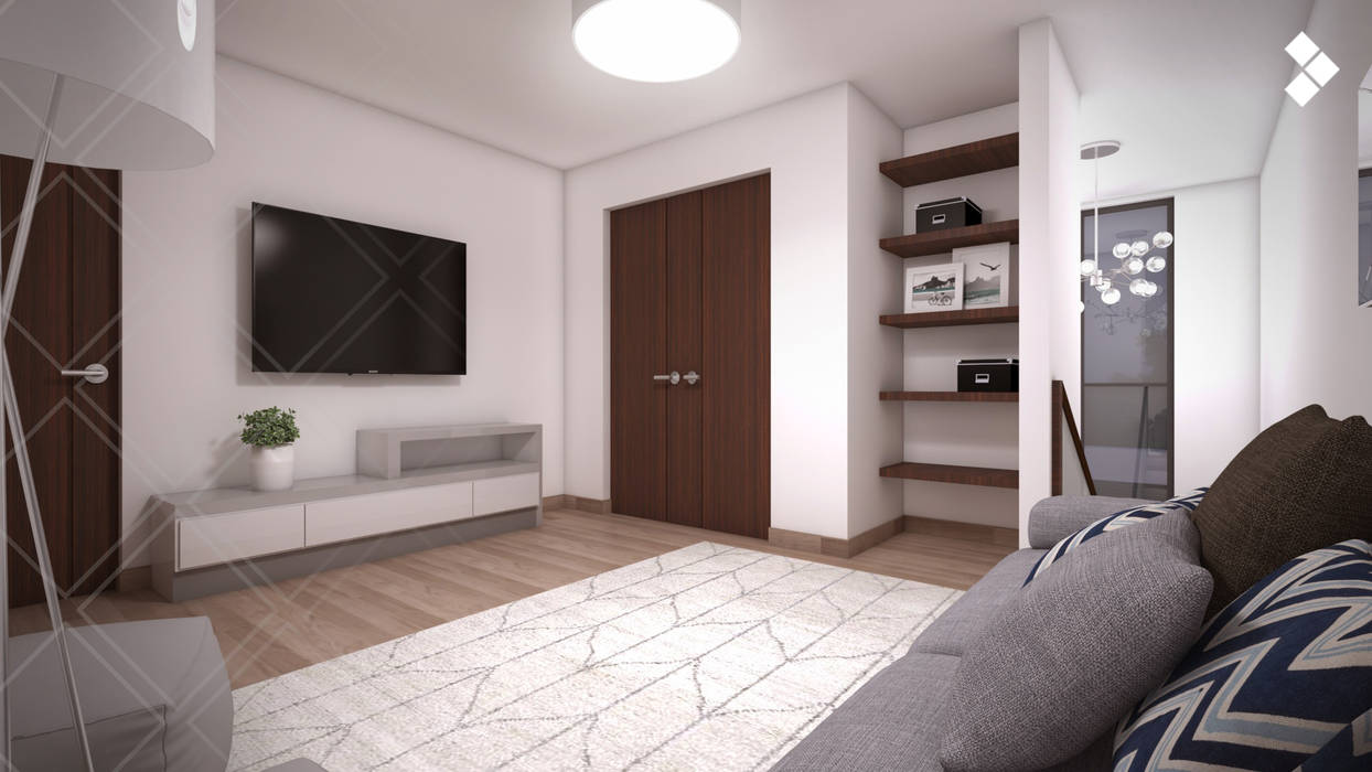 Cuarto de tv salas multimedia modernas de cdr constructora moderno | homify