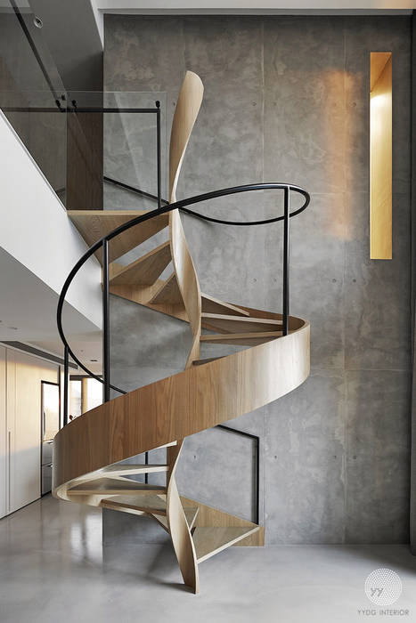 源自原本 Essence 源原設計 YYDG INTERIOR DESIGN 現代風玄關、走廊與階梯