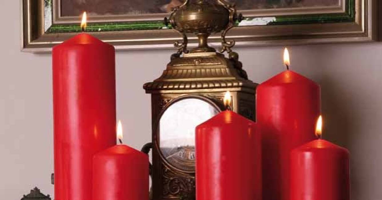 Red Pillar Candles The London Candle Company Classic style houses Red Pillar Candles,Accessories & decoration