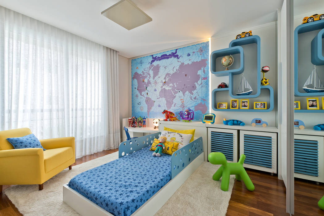 Quarto do Menino Studio Leonardo Muller Quarto infantil moderno Quarto Menino Infantil Decorado Decoração Design Interior Interiores Criativo Masculino