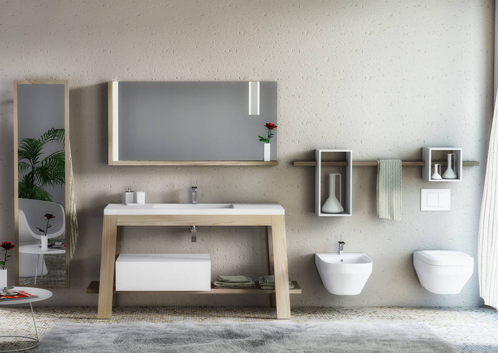 Bath Table 2014, krayms A&D - Fa&Fra krayms A&D - Fa&Fra Minimalist bathroom Solid Wood Multicolored Storage