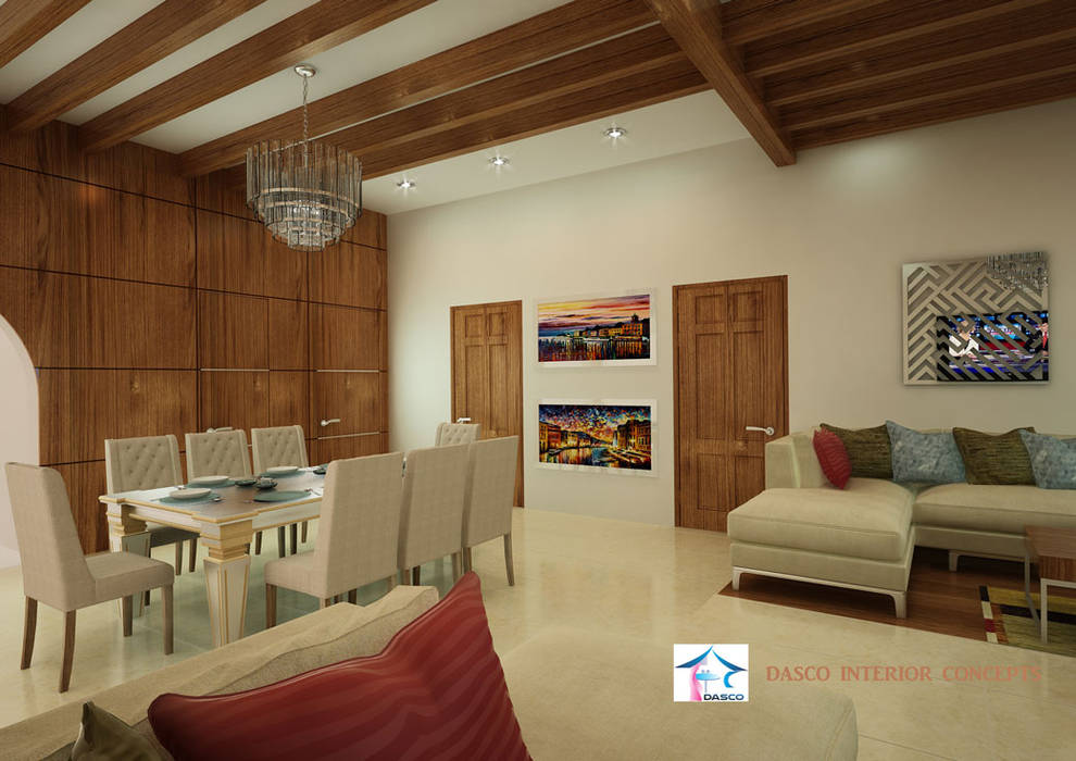 SIMPLE SEMI ITALIAN STYLE VILLA SHEEVIA INTERIOR CONCEPTS Modern living room Plywood