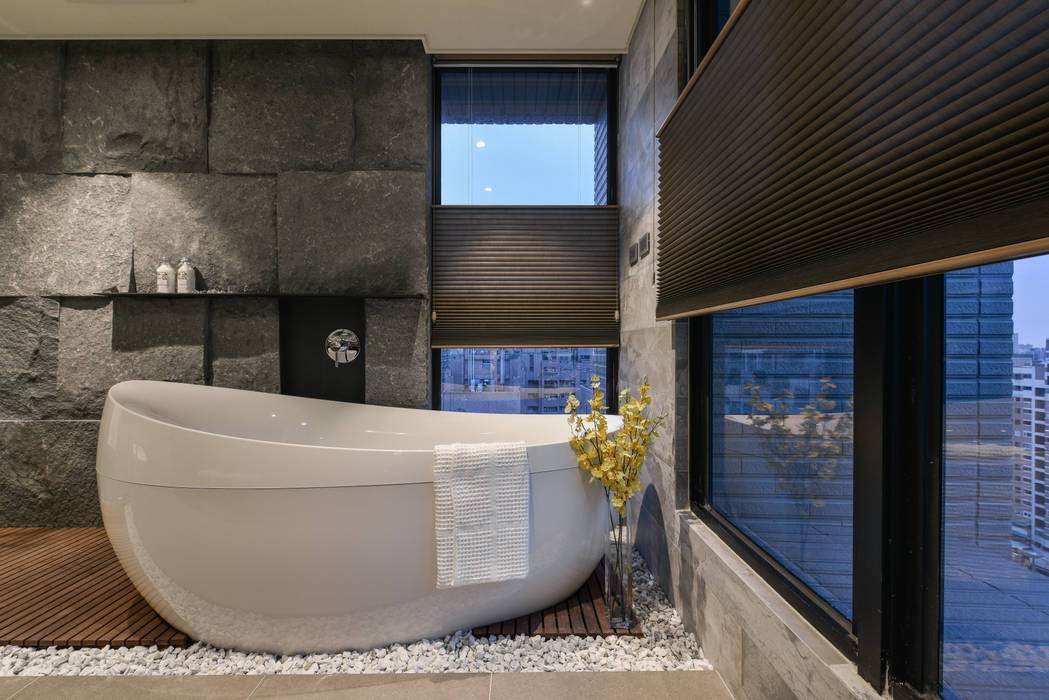 Contour of Life 廓│生活, CJ INTERIOR 長景國際設計 CJ INTERIOR 長景國際設計 Asian style bathroom