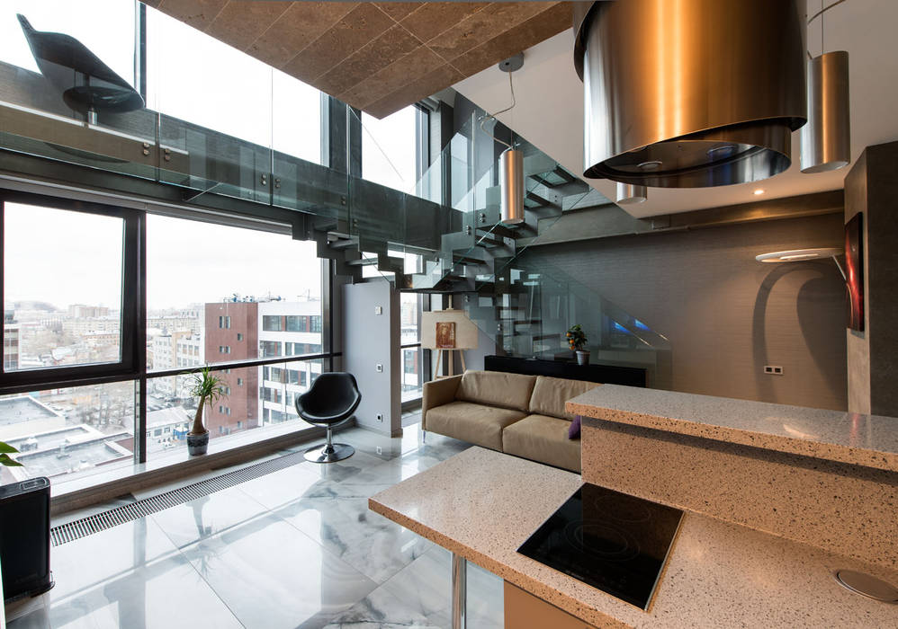 Просто квартира, Хандсвел Хандсвел Industrial style kitchen Tiles Grey