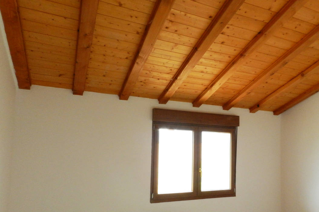 Wood Ceiling XTid Associates Rustic style study/office Wood,ceiling,rustic,window,white wall,suistanable house,study,office,library,Natural light