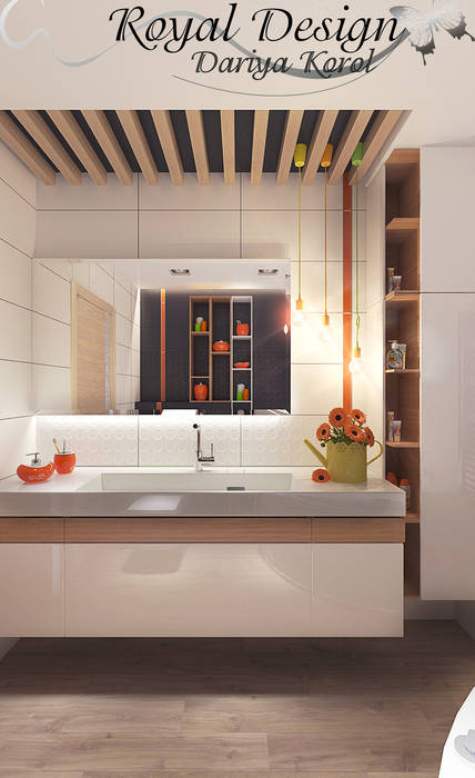 ванна для детей 2й этаж в таун хаусе, Your royal design Your royal design Ванная комната в стиле минимализм
