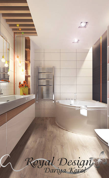 ванна для детей 2й этаж в таун хаусе, Your royal design Your royal design Banheiros minimalistas