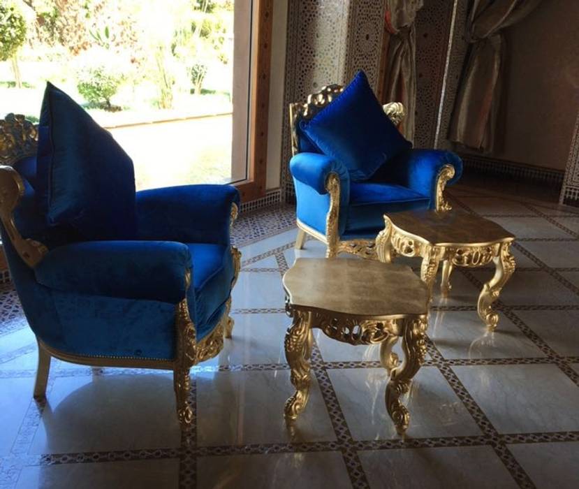 Arredo di Lusso per villa a Marrakech, VICIANI VICIANI Salas de estilo clásico Plata/Oro Sofás y sillones