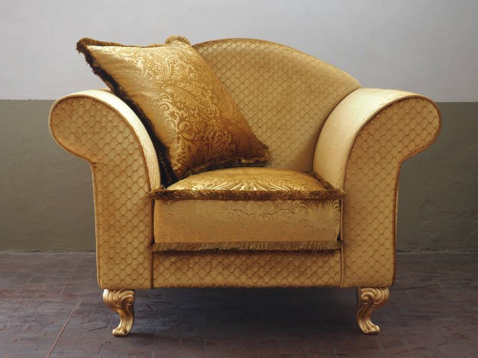 Arredo di Lusso per villa a Marrakech, VICIANI VICIANI Klasik Oturma Odası Tekstil Altın Sarısı Kanepe & Koltuklar