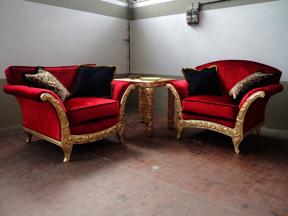 Arredo di Lusso per villa a Marrakech, VICIANI VICIANI Livings de estilo ecléctico Plata/Oro Salas y sillones