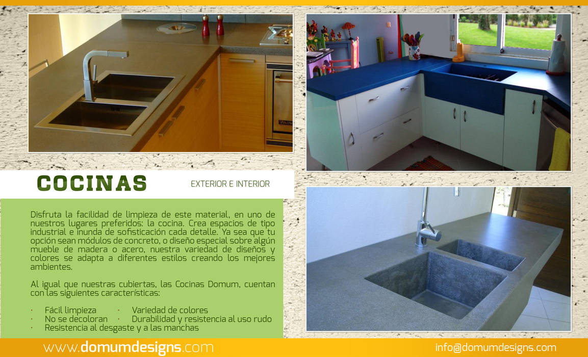 CUBIERTAS y CUBIERTAS PARA COCINA, Domum Domum Modern Kitchen Concrete Tables & chairs