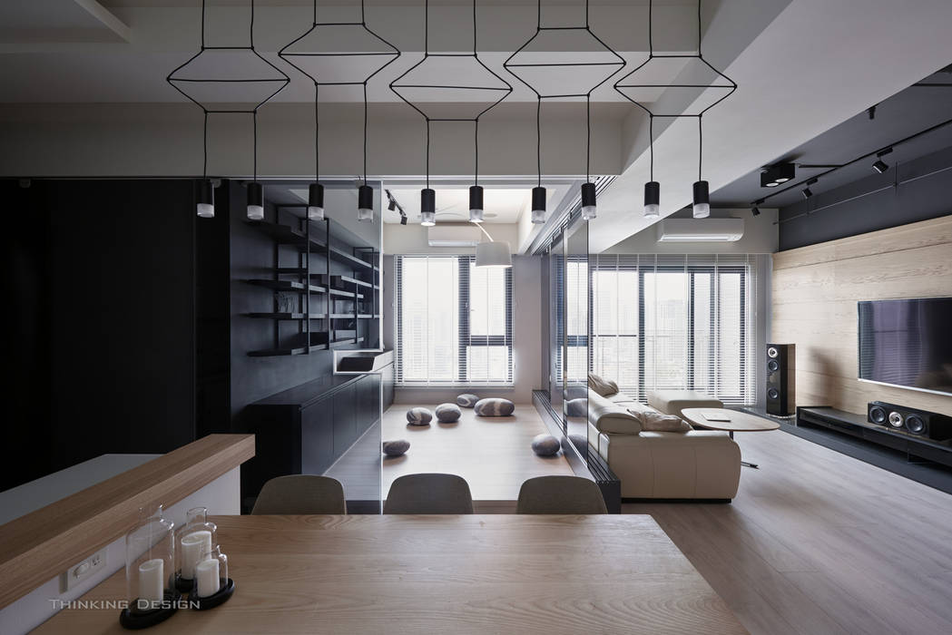 東京中城 蔡宅, 思維空間設計 思維空間設計 现代客厅設計點子、靈感 & 圖片