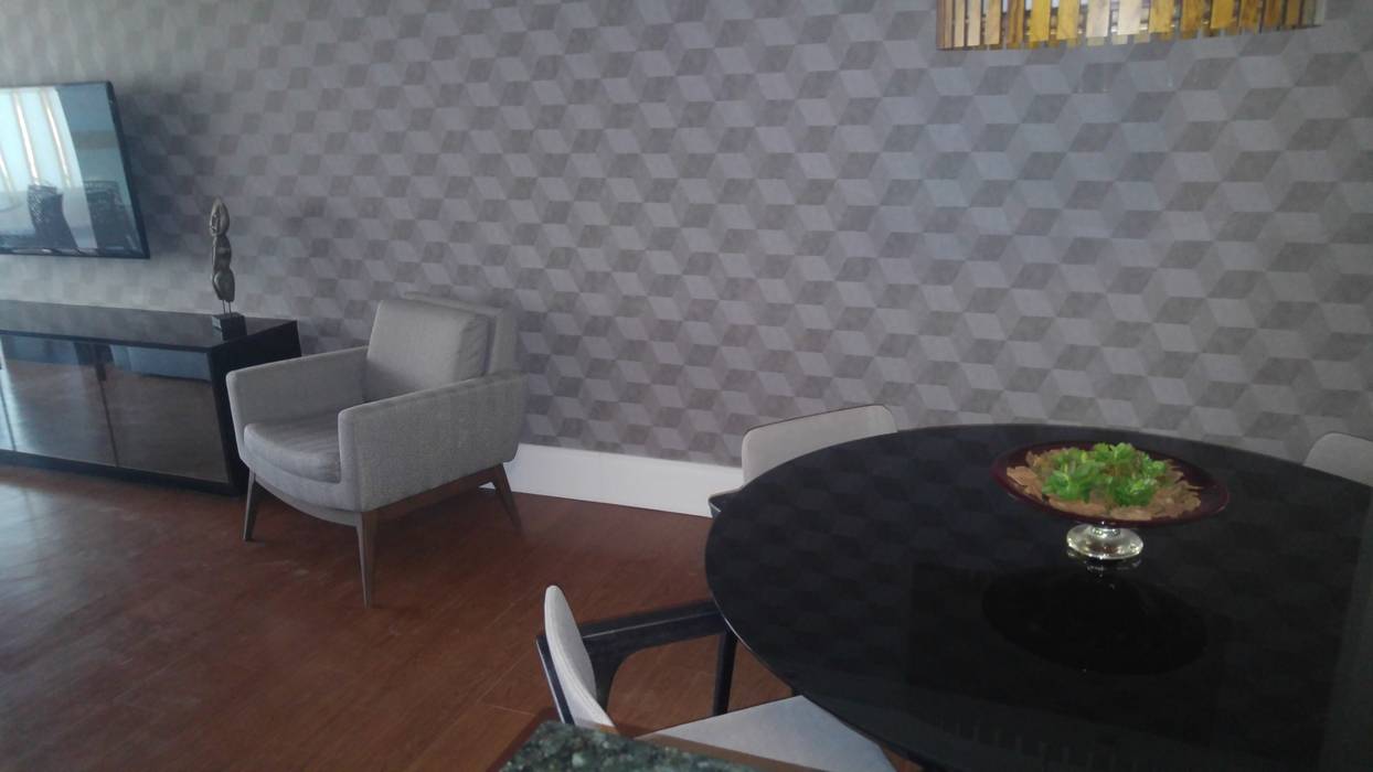 Sala de Estar e Jantar 2nsarq Salas de jantar modernas Papel de parede