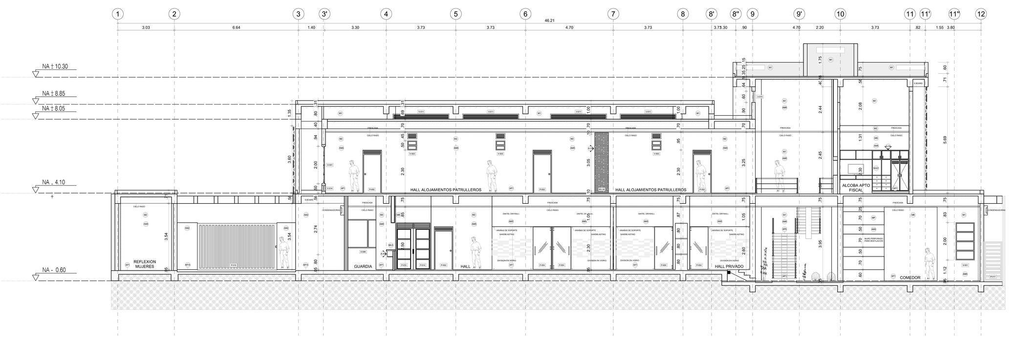 CORTE LONGITUDINAL EDUARDO NOVOA ARQUITECTO INDEPENDIENTE