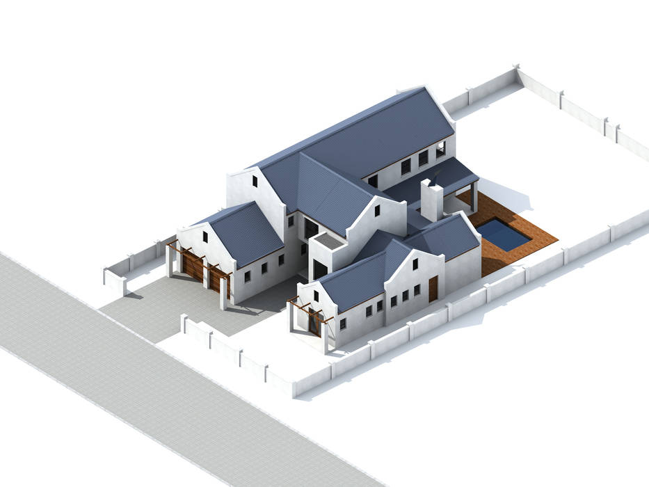 3D Representation Lifestyle Architecture Mediterranean style house Bricks