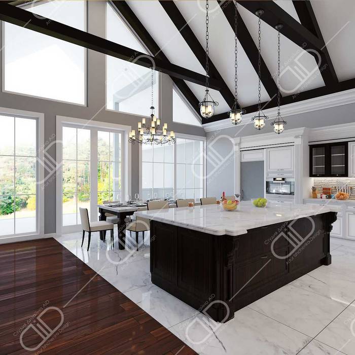 ​Interior Design and Rendering, Design Studio AiD Design Studio AiD Classic style dining room Wood Wood effect