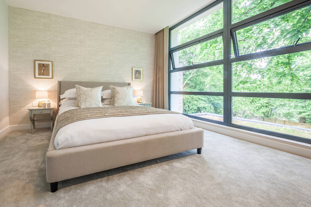 WESTMINSTER RD, BRANKSOME. DORSET - BEDROOM Jigsaw Interior Architecture & Design master,bed,bedroom,luxury,tonal