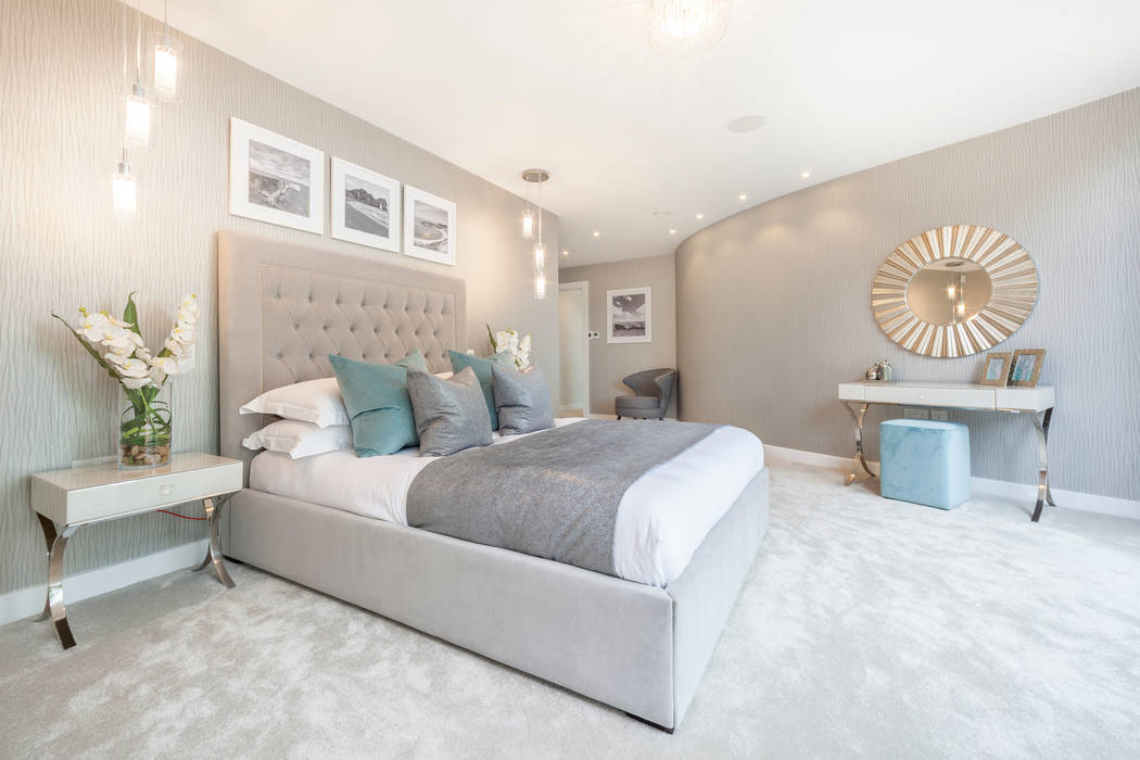 WESTMINSTER RD, BRANKSOME. DORSET - BEDROOM Jigsaw Interior Architecture & Design master,bed,bedroom,luxury,tonal