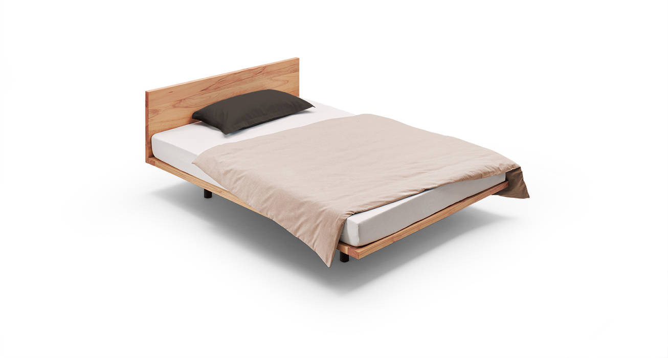 Bett SWING, Holzmanufaktur Stuttgart Holzmanufaktur Stuttgart Phòng ngủ phong cách hiện đại Than củi Multicolored Beds & headboards