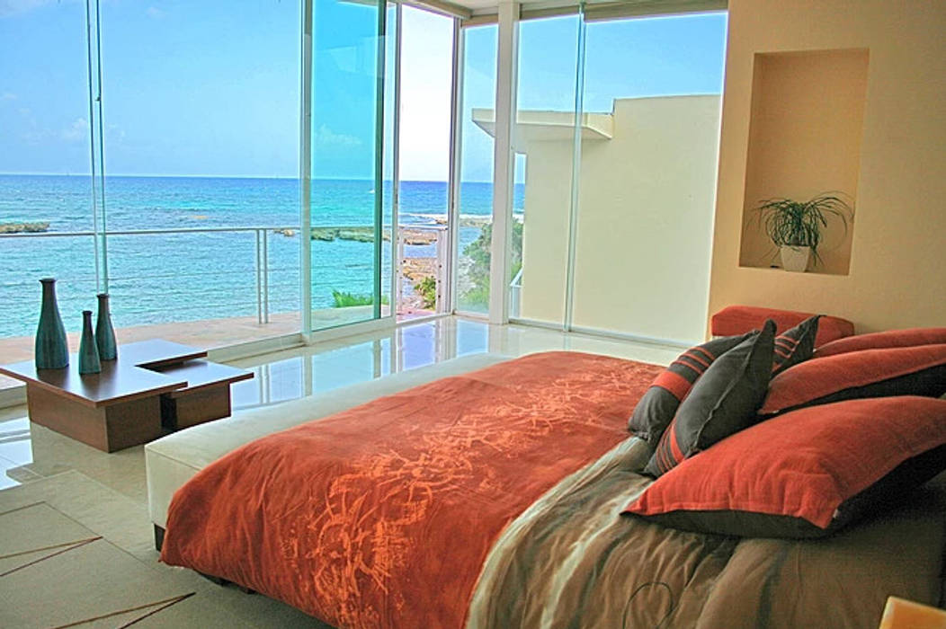 Villa Gauguin, SG Huerta Arquitecto Cancun SG Huerta Arquitecto Cancun Modern style bedroom Glass