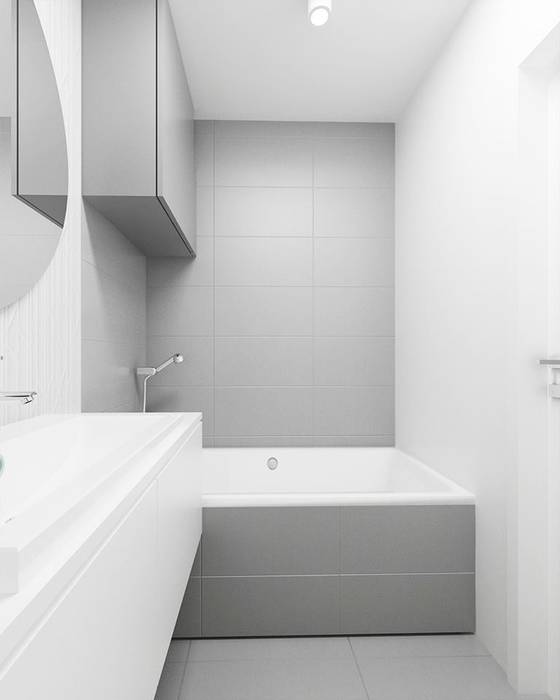 Grey Bathroom, FOORMA Pracownia Architektury Wnętrz FOORMA Pracownia Architektury Wnętrz حمام