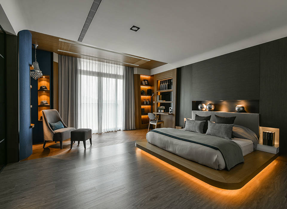 光度與空間, 皇室空間室內設計 皇室空間室內設計 Moderne Schlafzimmer Betten und Kopfteile