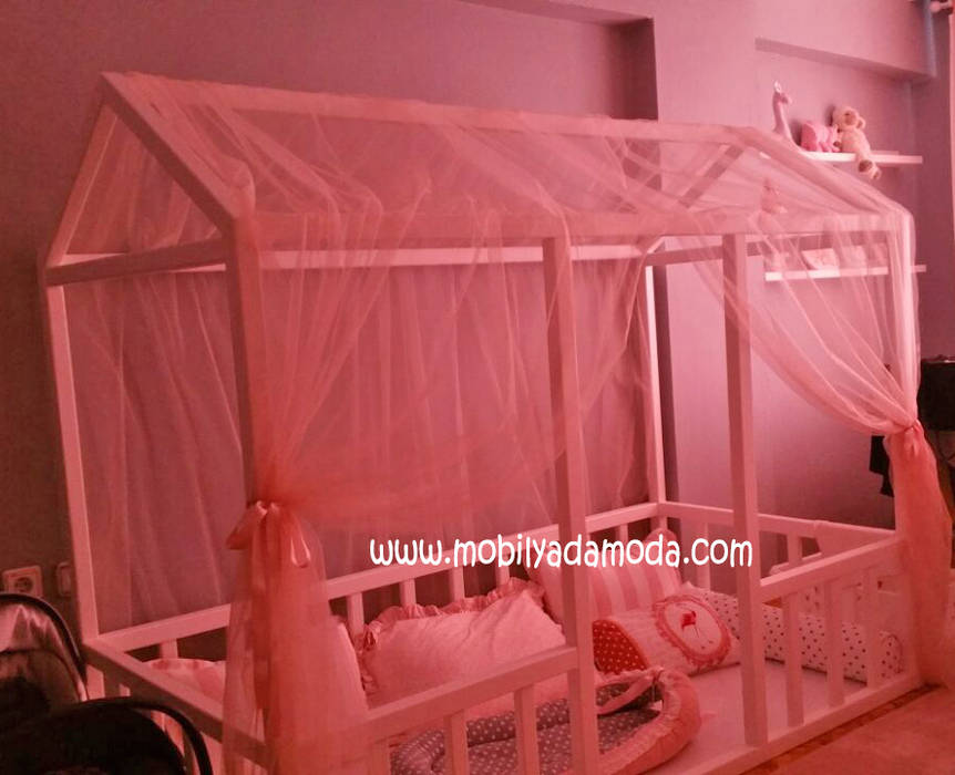 Mobi̇lyada moda montessori cibinlik tüllü bebek yer yatağı modern