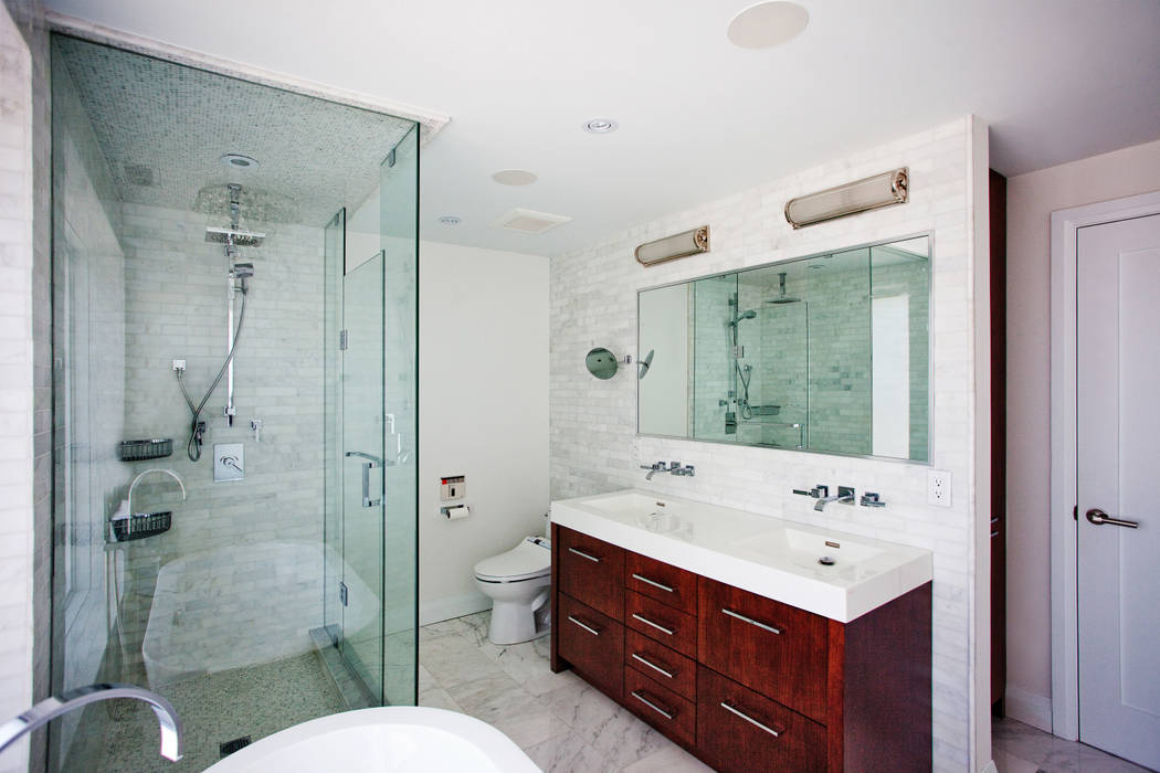 Beach Master Bathroom Collage Designs Modern bathroom Marble