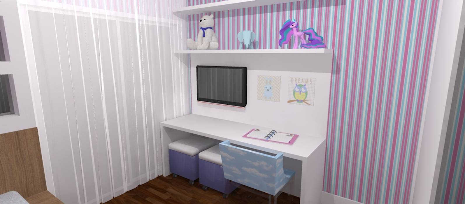 APARTAMENTO AM, Carolina Mendonça Projetos de Arquitetura e Interiores LTDA Carolina Mendonça Projetos de Arquitetura e Interiores LTDA Modern Kid's Room