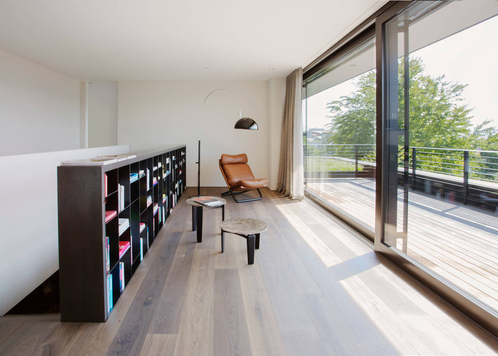 Objekt 336: Traumhaftes Einfamilienhaus mit Panoramablick , meier architekten zürich meier architekten zürich Salas de estilo moderno