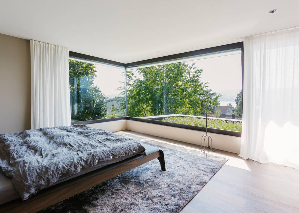 Objekt 336: Traumhaftes Einfamilienhaus mit Panoramablick , meier architekten zürich meier architekten zürich Moderne slaapkamers