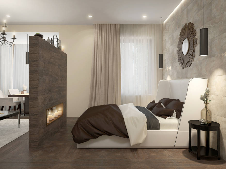 townhouse in modern style, Rubleva Design Rubleva Design Modern Bedroom