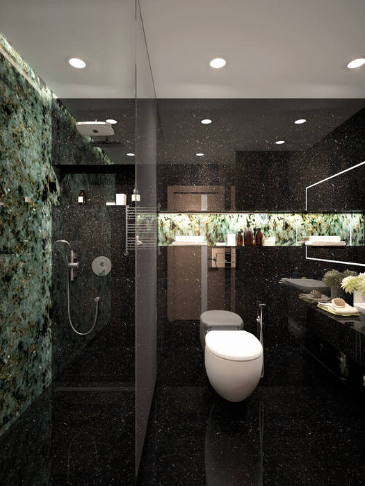 large apartment in a modern style in Moscow, Rubleva Design Rubleva Design Modern Bathroom