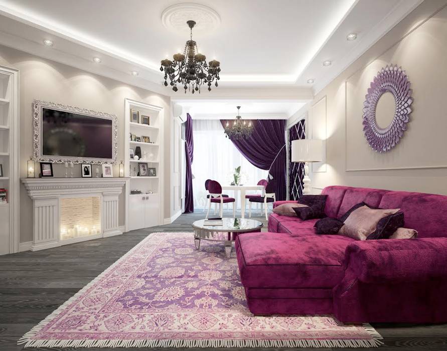 apartments in a classic style in Moscow , Rubleva Design Rubleva Design Modern Living Room