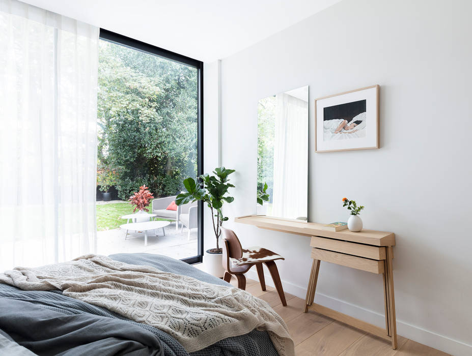 Modern New Home in Hampstead - guest bedroom Black and Milk | Interior Design | London Modern Bathroom Mirrors