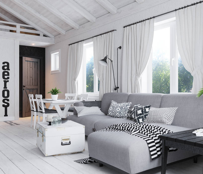 Home in the Woods غرفة المعيشة خشب White