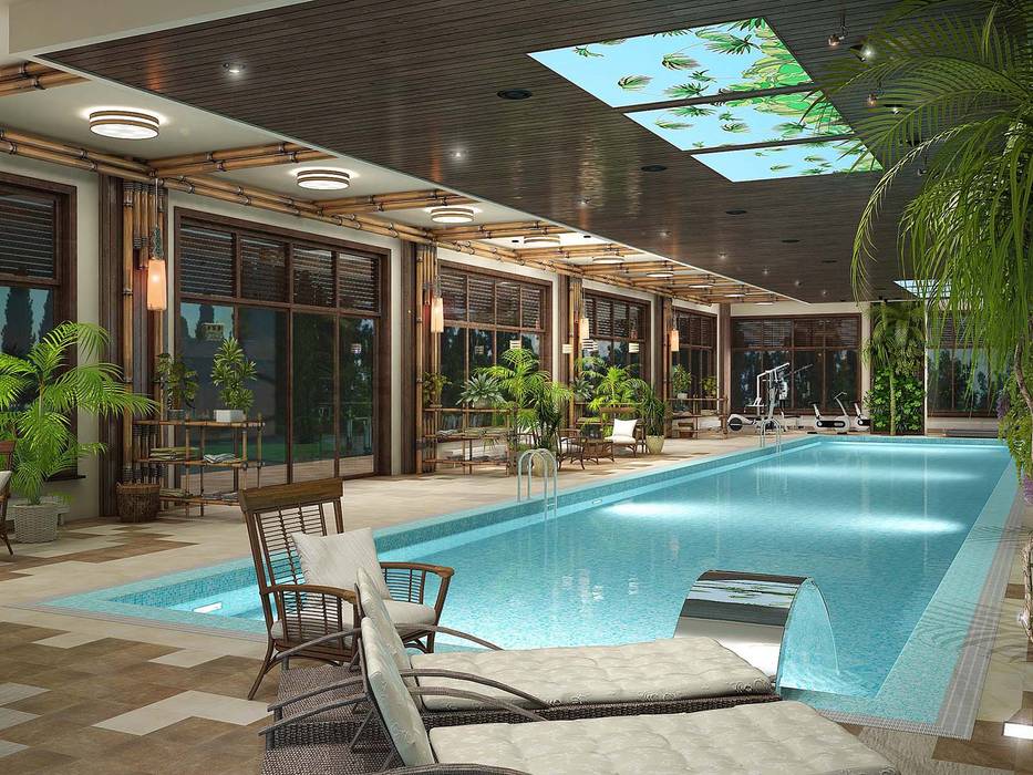 Жилой дом с бассейном 1400 кв.м., LEO Company LEO Company Piscinas de estilo tropical